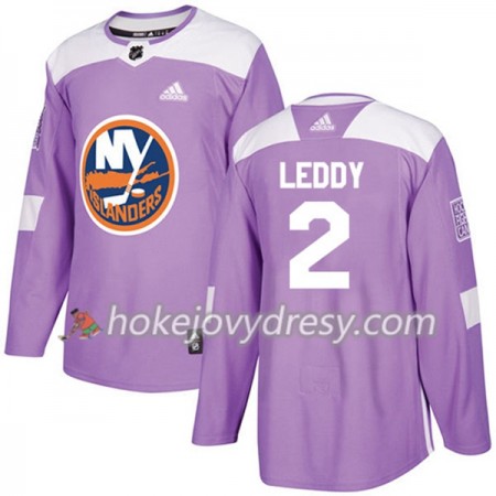 Pánské Hokejový Dres New York Islanders Nick Leddy 2 Adidas 2017-2018 Nachová Fights Cancer Practice Authentic